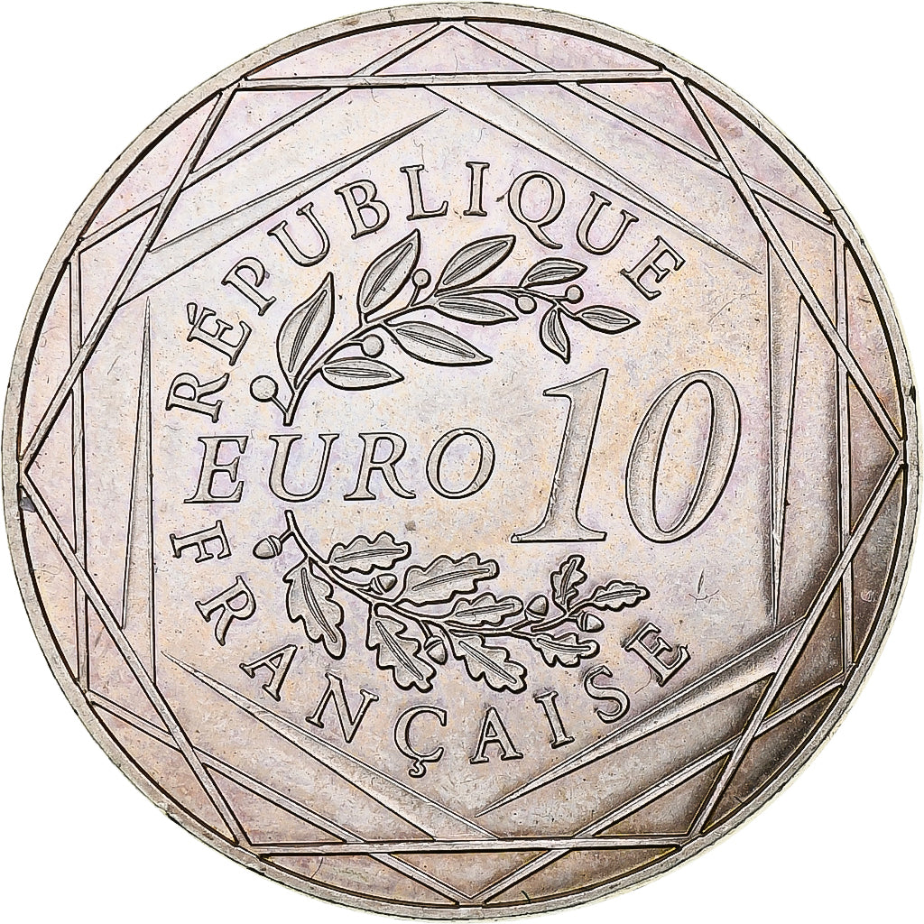 Francja, 10 Euro, Coq, 2014, MS(64), Srebro, Gadoury:EU656