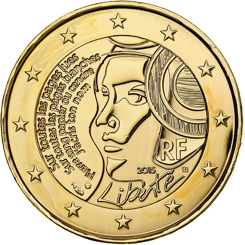France, 2 Euro, Fête de la Fédération, 2015, MS(63), Bi-Metallic