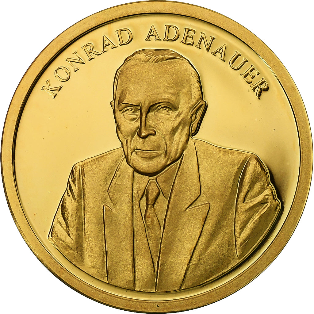 Niemcy, medal, Konrad Adenauer, 1994, MS(65-70), Złoto