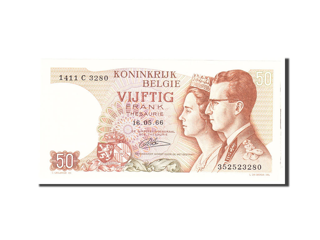 Belgium, 50 Francs, 1966, KM:139, 1966-05-16, UNC(65-70)