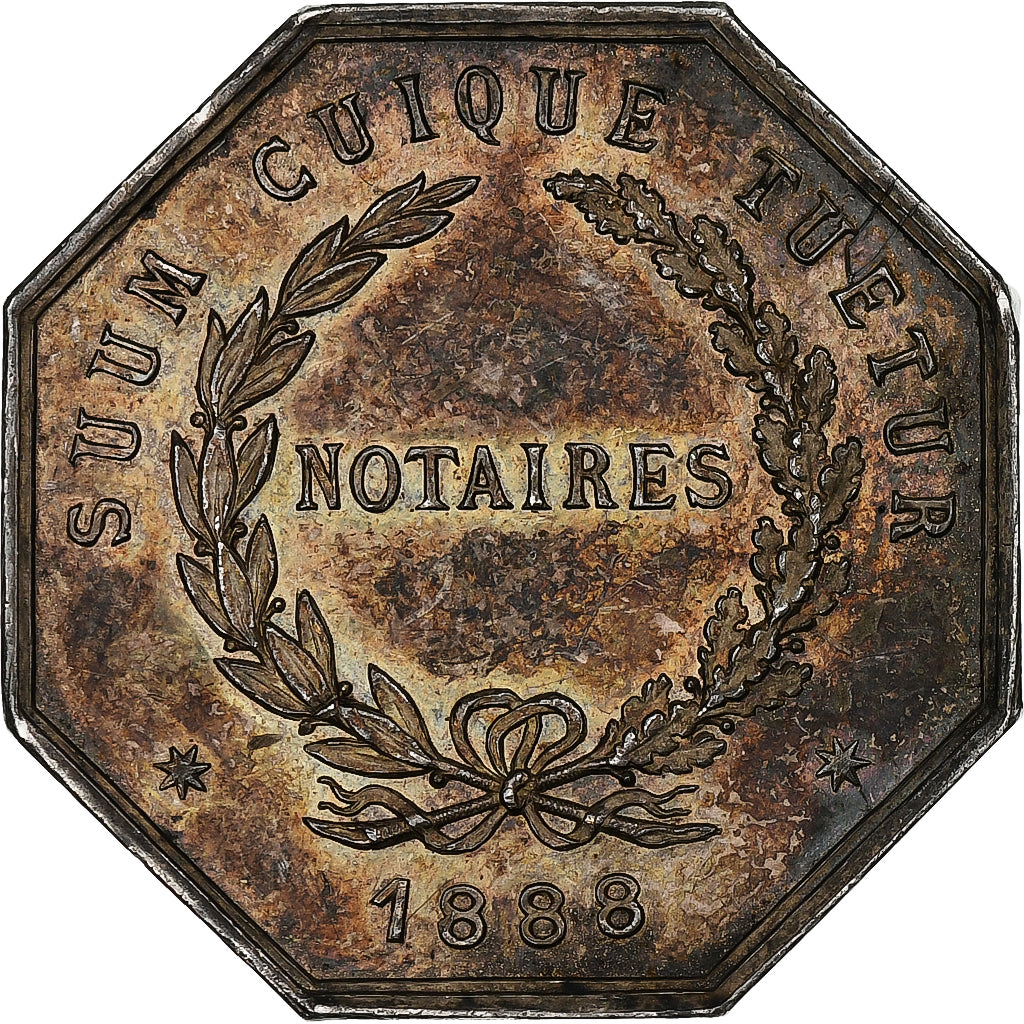 Francja, Token, Notaires de l'Arrondissement de Sainte-Menehould, Marne, 1888