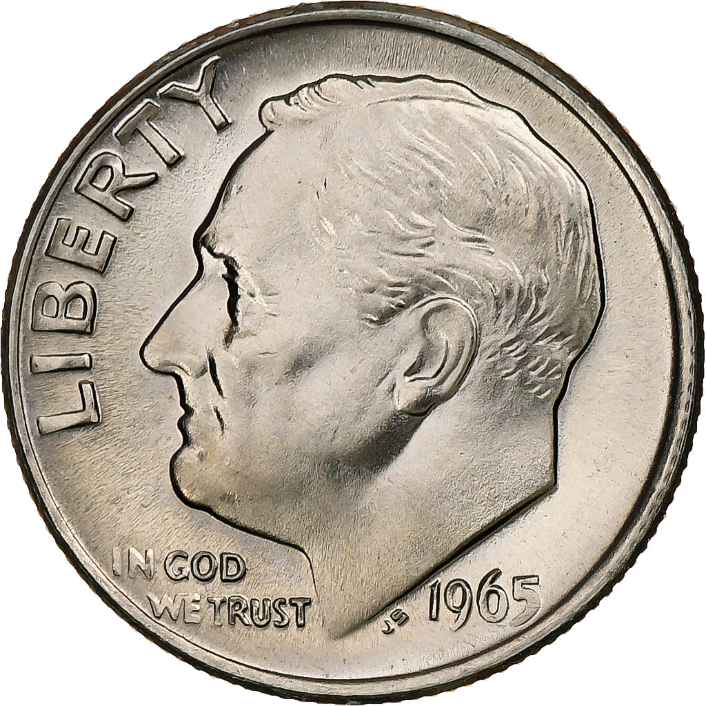 Coin, United States, Roosevelt Dime, Dime, 1965, U.S. Mint, Philadelphia