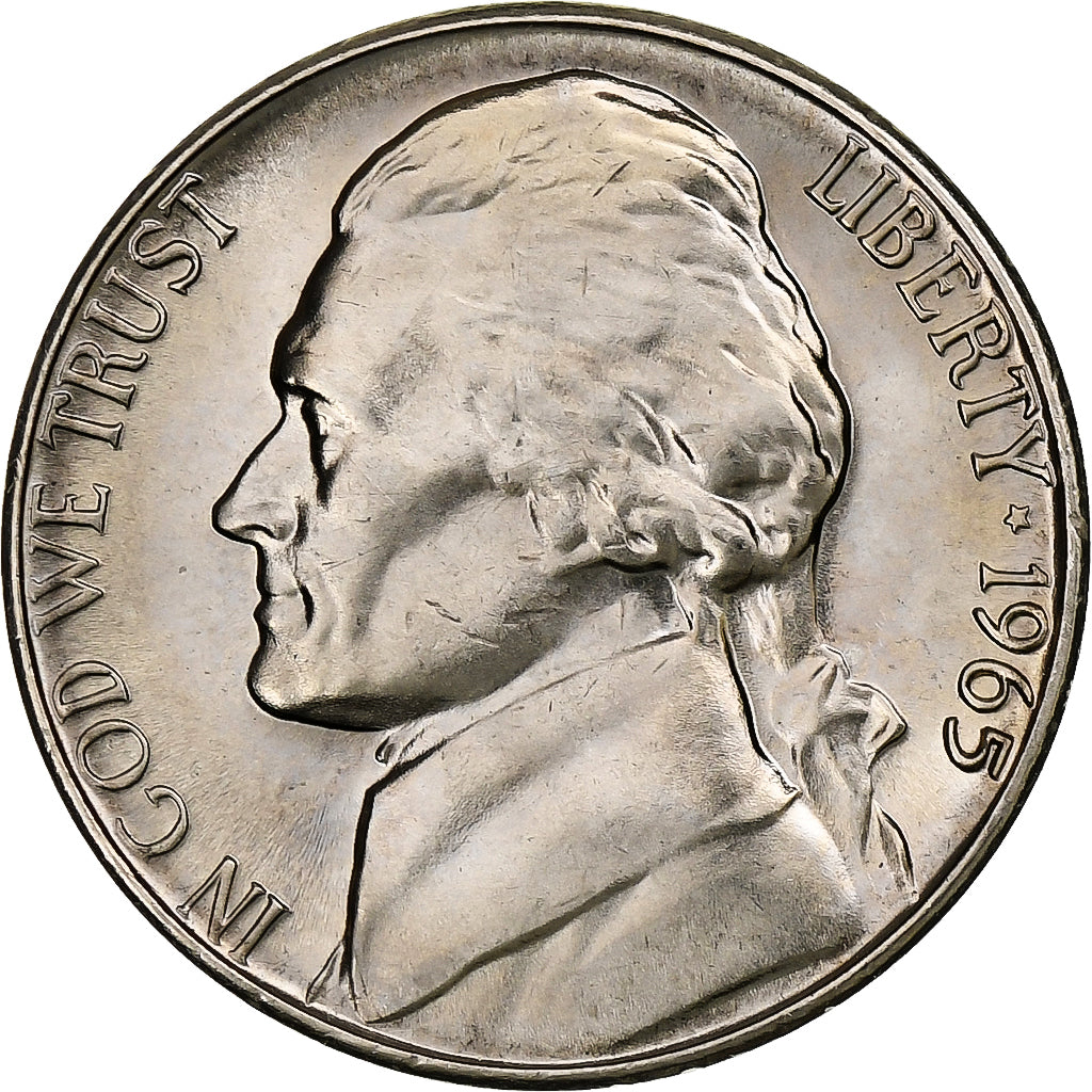 Coin, United States, Jefferson Nickel, 5 Cents, 1965, U.S. Mint, MS(65-70)