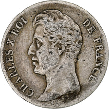 Moneta, Francja, Charles X, Franc, 1828, Strasbourg, VF(30-35), Srebro, KM:724.3