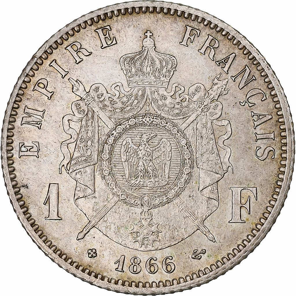 Moneta, Francia, Napoleon III, Napoléon III, Franc, 1866, Strasbourg, SPL