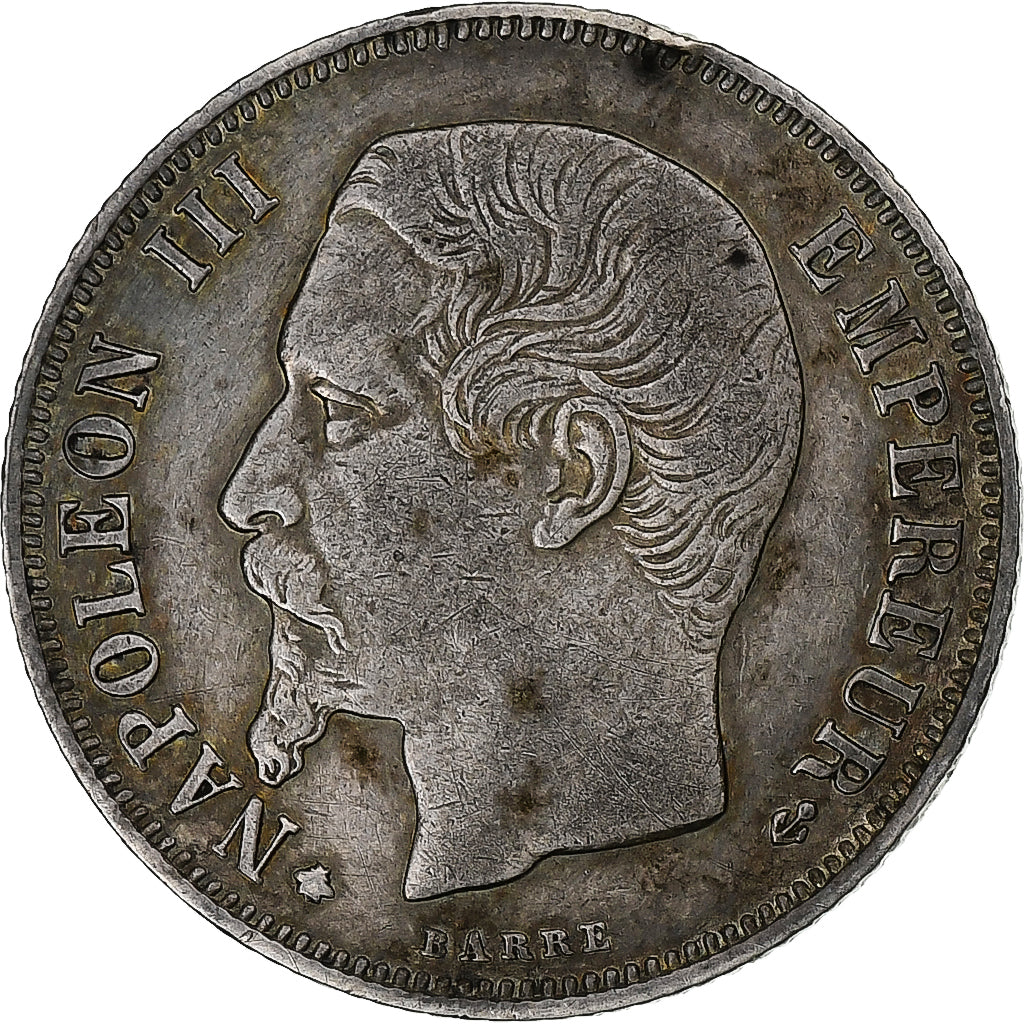 Moeda, França, Napoleon III, Napoléon III, Franc, 1856, Strasbourg, EF(40-45)