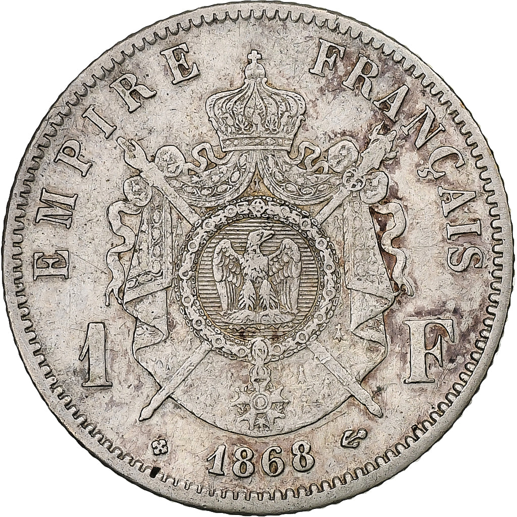 Moneta, Francja, Napoleon III, Napoléon III, Franc, 1868, Strasbourg