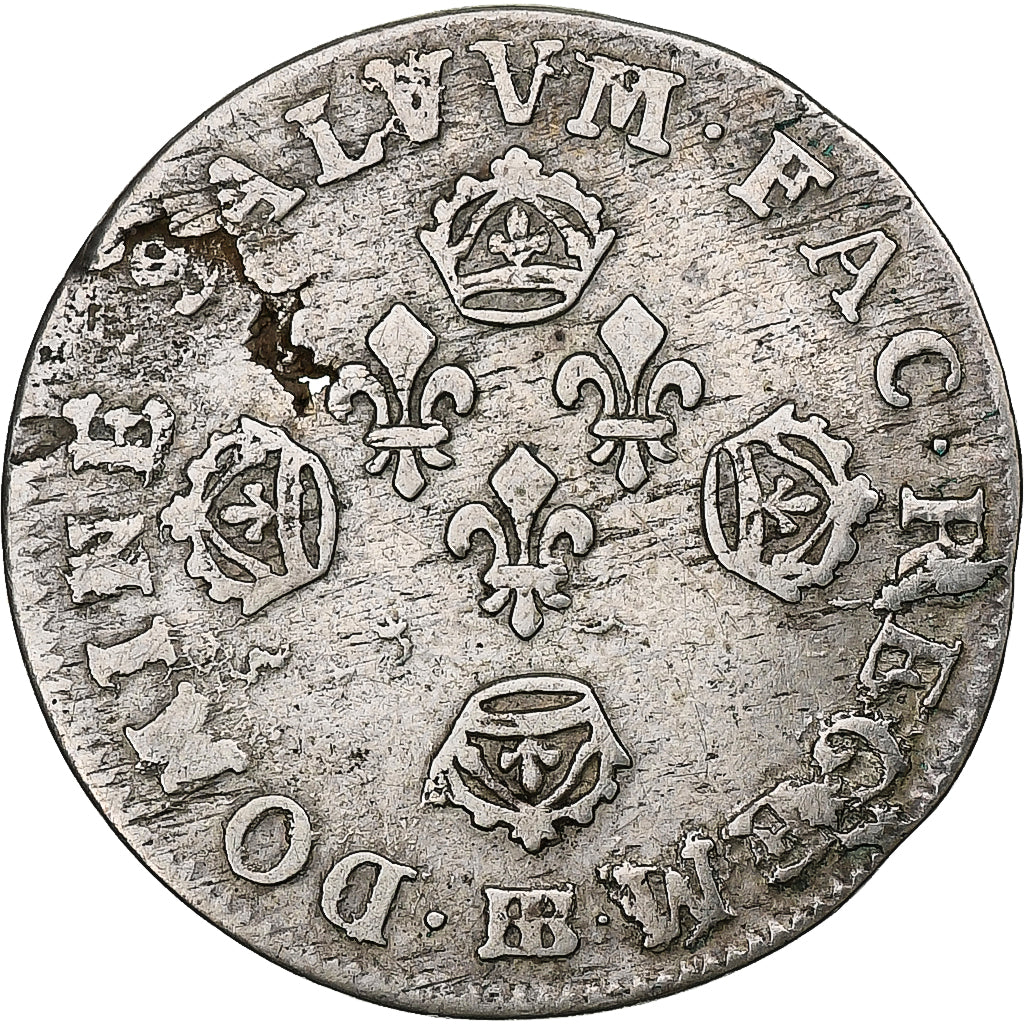 Coin, France, Louis XIV, 11 Sols aux couronnes de Strasbourg, 10 Sols-1/8 Ecu