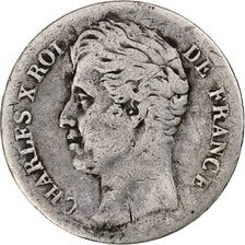 Coin, France, Charles X, 1/2 Franc, 1828, Strasbourg, F(12-15), Silver