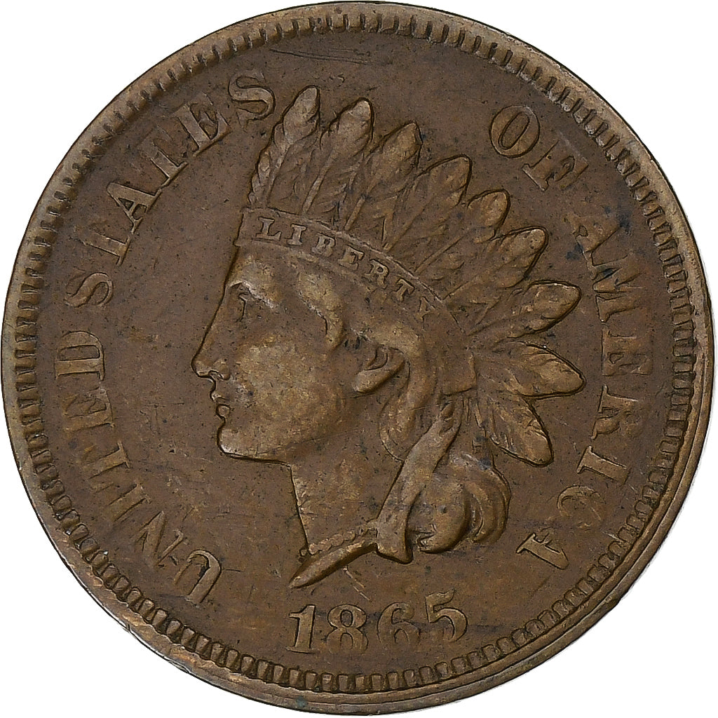 Moneta, USA, Indian Head Cent, Cent, 1865, U.S. Mint, Philadelphia, EF(40-45)