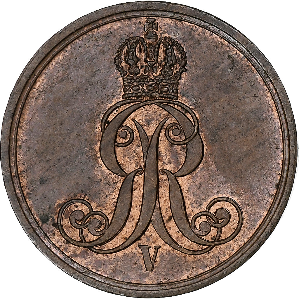 Moneta, Landy niemieckie, HANNOVER, Georg V, Pfennig, 1861, Hannover, EF(40-45)