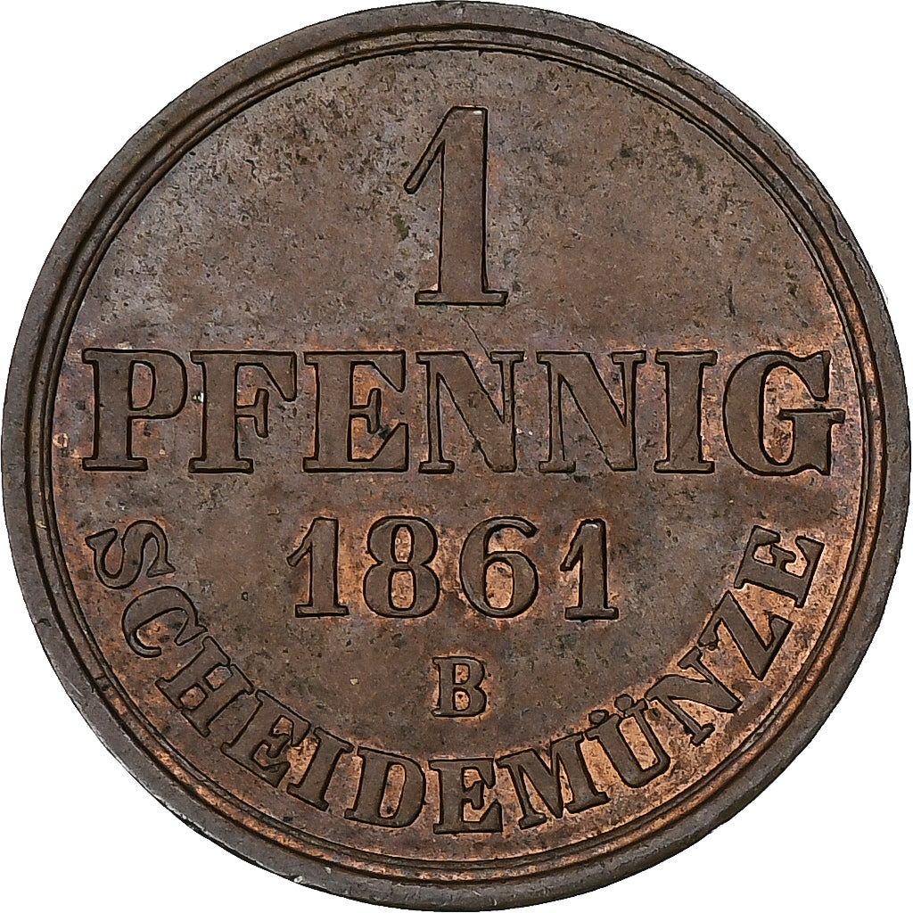 Moneta, Landy niemieckie, HANNOVER, Georg V, Pfennig, 1861, Hannover, EF(40-45)