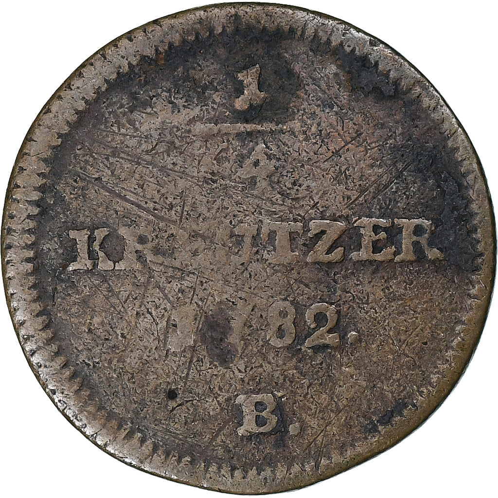 Coin, Austria, Joseph II, 1/4 Kreuzer, 1782, VF(20-25), Copper, KM:2051.1