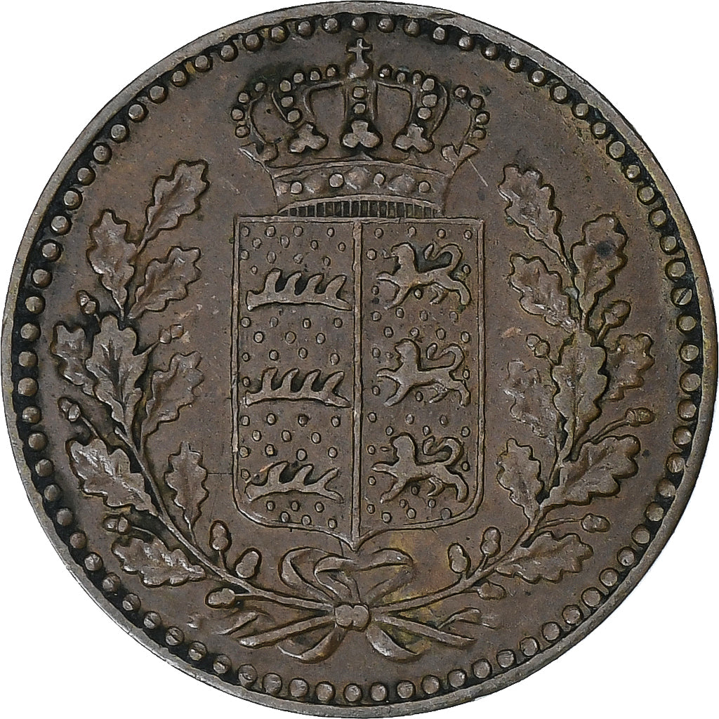 Münze, Deutsch Staaten, WURTTEMBERG, Wilhelm I, 1/4 Kreuzer, 1863, S+, Kupfer