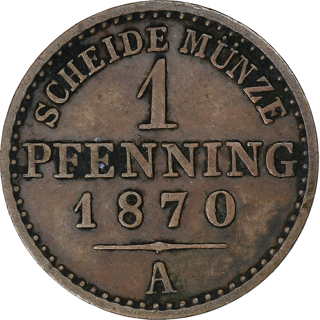 Etats allemands, PRUSSIA, Pfennig, 1870, Cuivre, TTB, KM:337