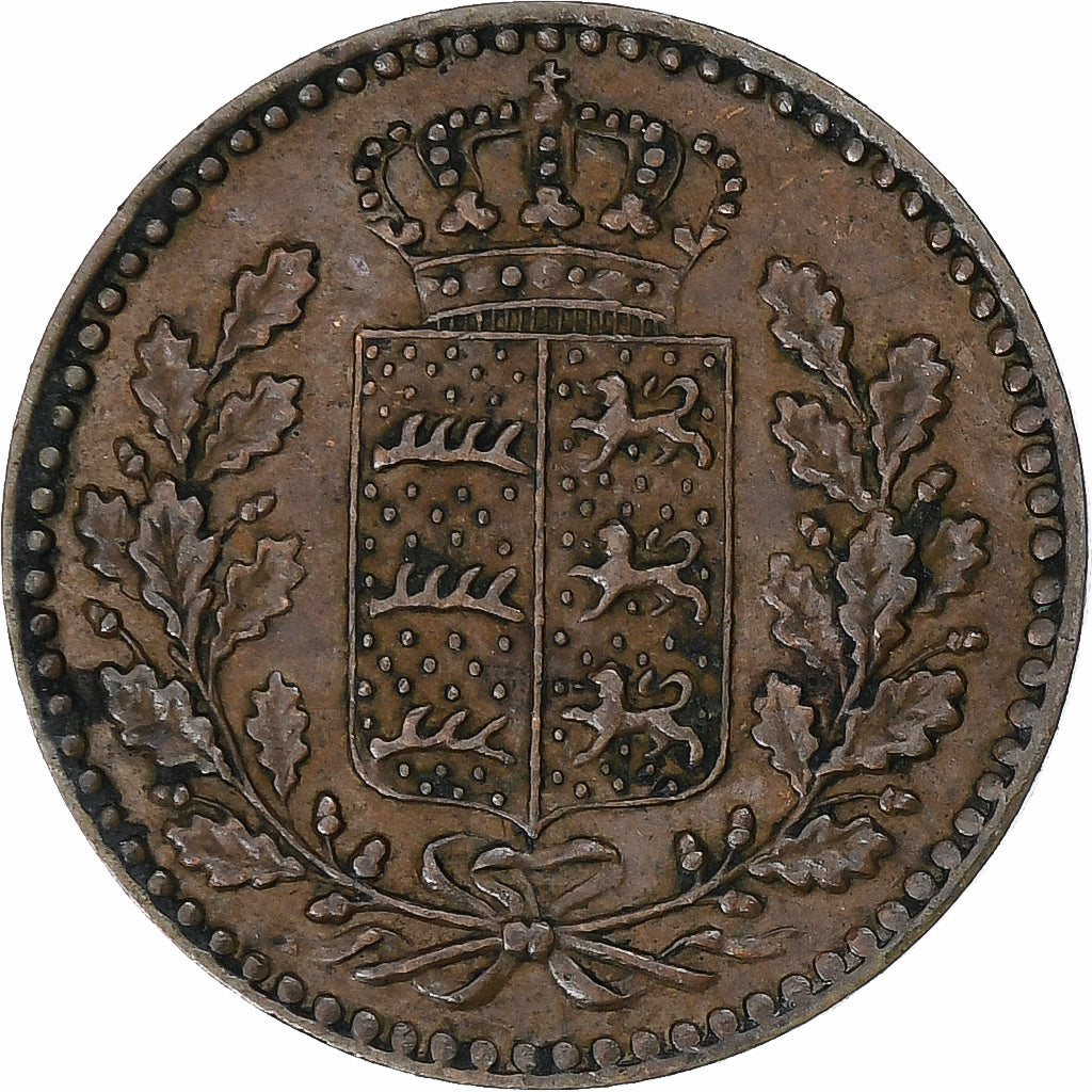 Moneta, Landy niemieckie, WURTTEMBERG, Wilhelm I, 1/4 Kreuzer, 1864, EF(40-45)