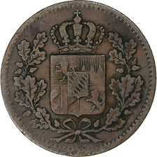 Landy niemieckie, BAVARIA, Ludwig I, Pfennig, 1843, Munich, Miedź, VF(30-35)