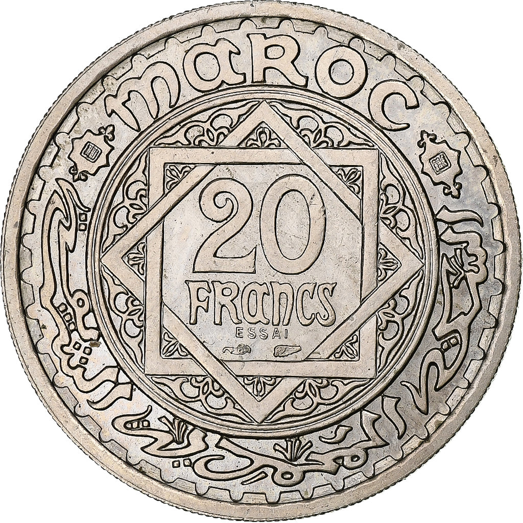 Munten, Marokko, Mohammed V, 20 Francs, AH 1366/1947, Paris, ESSAI, UNC