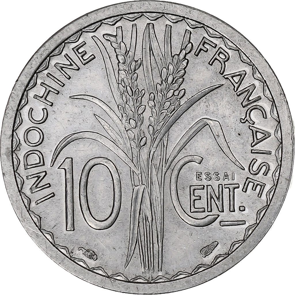Moneta, FRANCUSKIE INDOCHINY, 10 Cents, 1945, Paris, PRÓBA, MS(60-62)