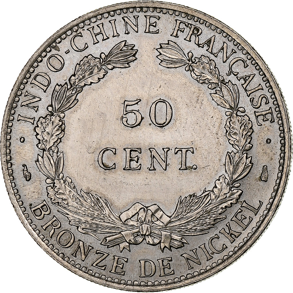 Moneta, FRANCUSKIE INDOCHINY, 50 Cents, 1946, Paris, PRÓBA, MS(63)