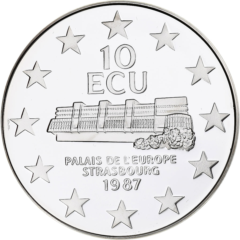 France, Médaille, European coinage test, 10 ecu, History, 1987, FDC, Argent
