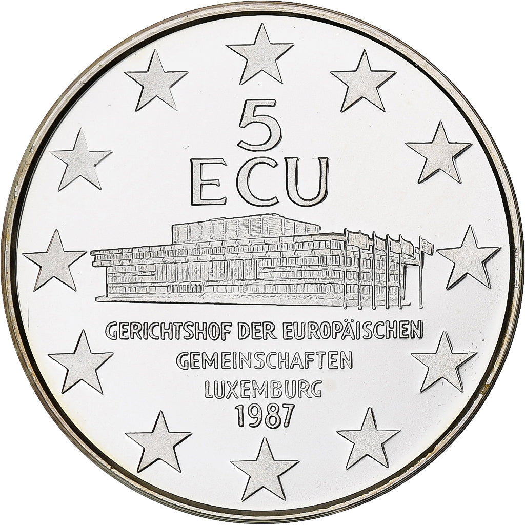 France, Medal, European coinage test, 5 ecu, History, 1987, MS(65-70), Silver
