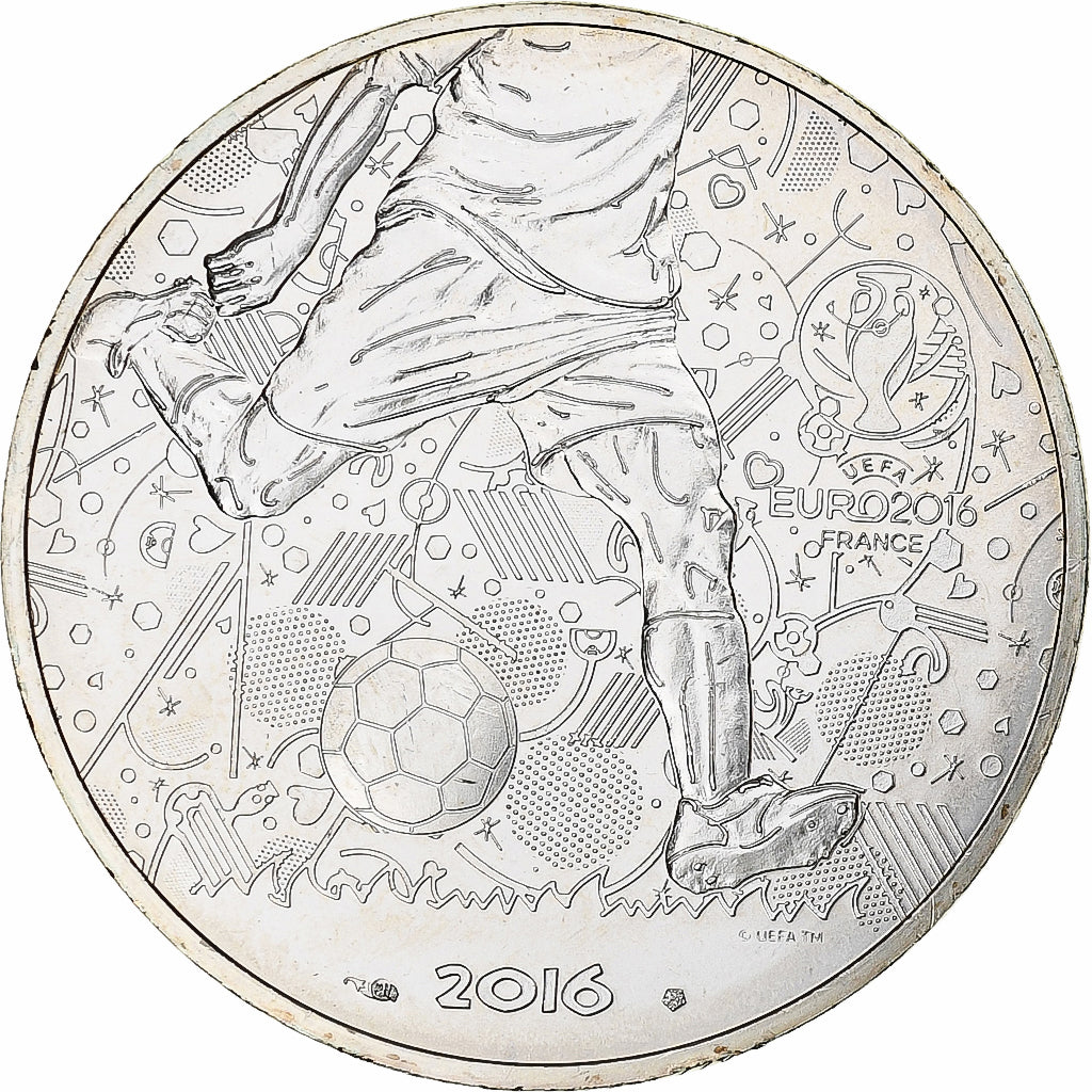 Francja, Monnaie de Paris, 10 Euro, UEFA Euro 2016, 2016, Paris, Football