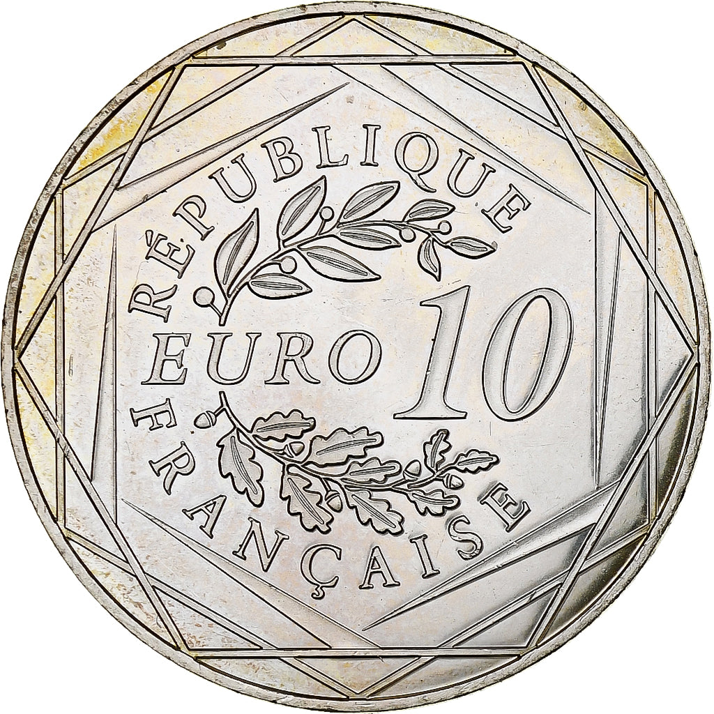 Francja, 10 Euro, Monnaie de Paris, Coq, 2015, AU(55-58), Srebro, Gadoury:EU727