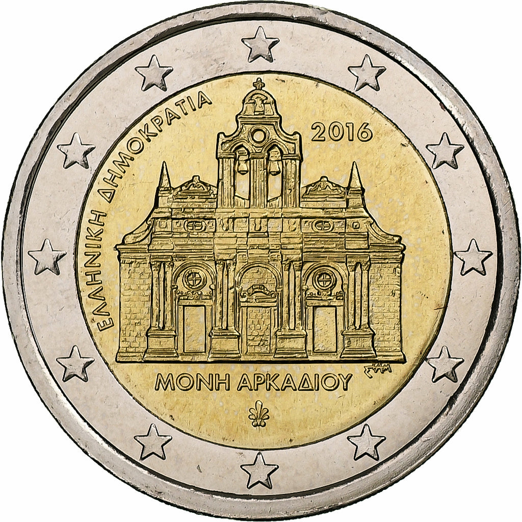 Grecja, 2 Euro, Holocauste du monastère d'Arkadi, 2016, Athens, MS(60-62)