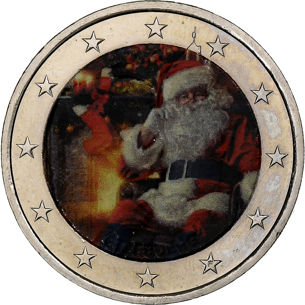 Luksemburg, Père Noël, 2 Euro, Brandenburg, 2008, Colourized, MS(63)
