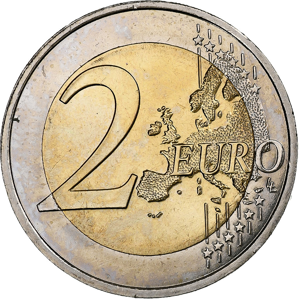 Luksemburg, Père Noël, 2 Euro, Brandenburg, 2008, Colourized, MS(63)