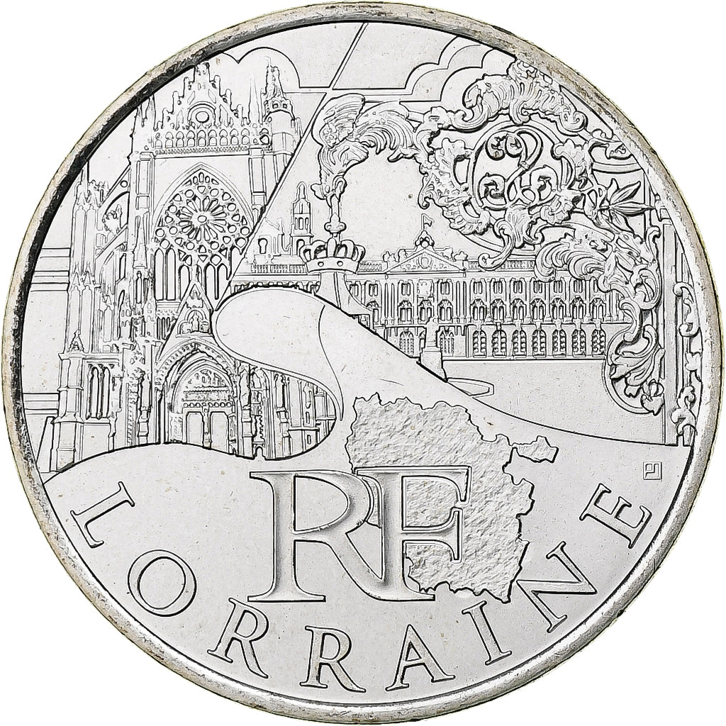 France, 10 Euro, Lorraine, 2011, Paris, MS(63), Silver, KM:1743
