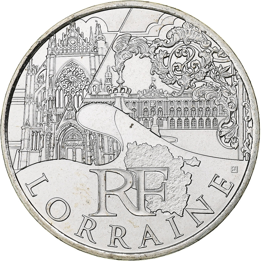 France, 10 Euro, Lorraine, 2011, Paris, MS(64), Silver, KM:1743