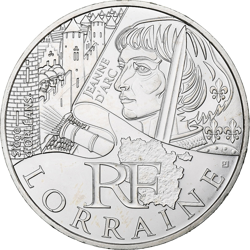 France, 10 Euro, Lorraine, 2012, Paris, MS(63), Silver, KM:1888