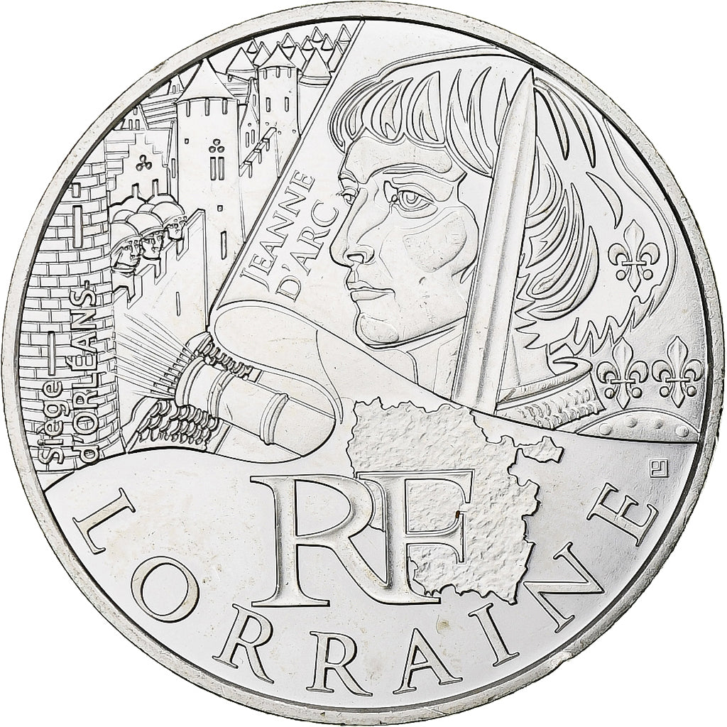 France, 10 Euro, Lorraine, 2012, Paris, MS(63), Silver, KM:1888
