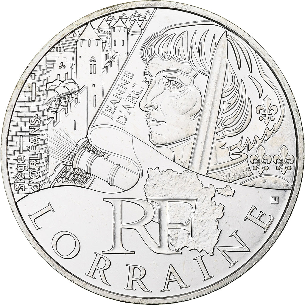 France, 10 Euro, Lorraine, 2012, Paris, MS(64), Silver, KM:1888