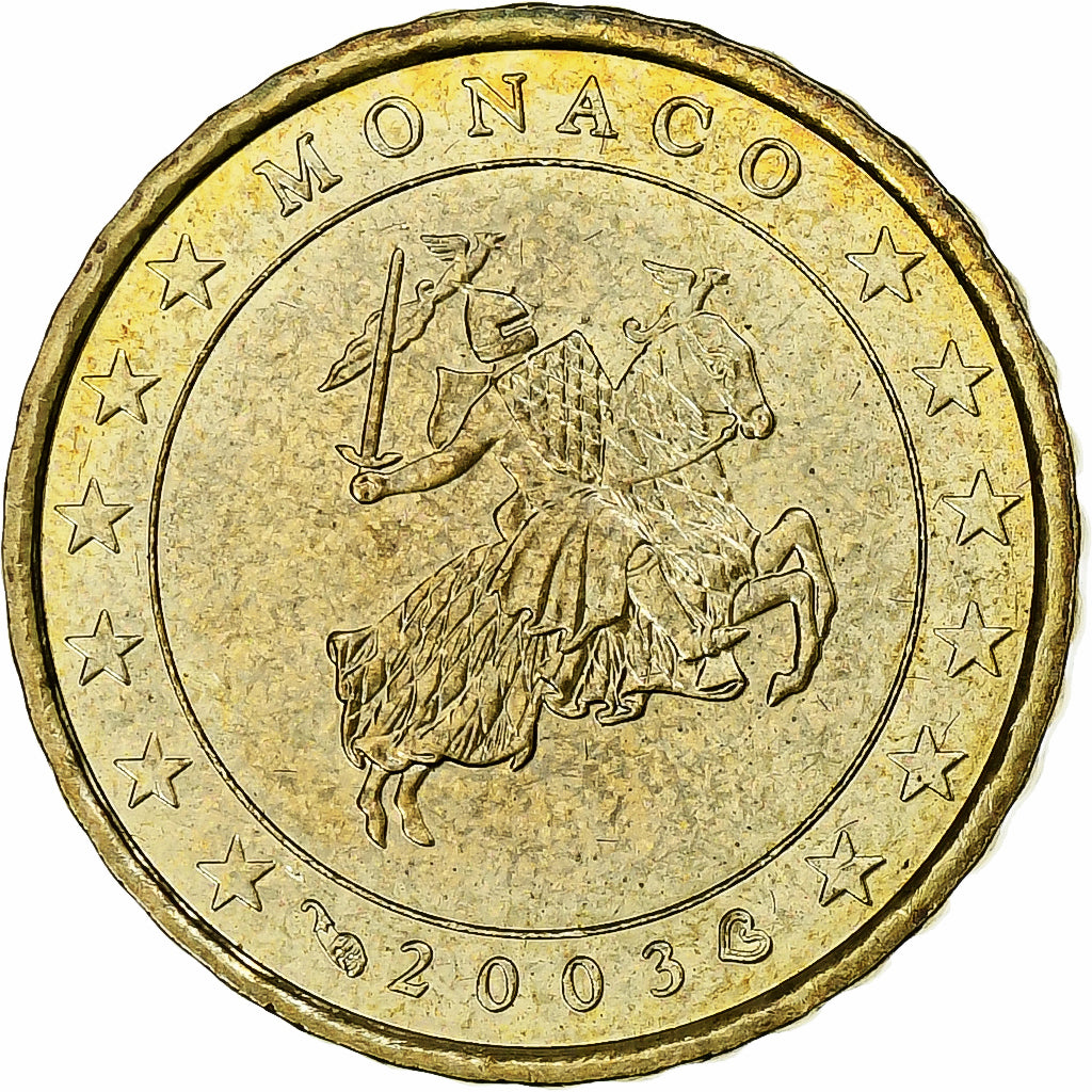 Monaco, 10 Euro Cent, 2003, Paris, SPL, Laiton, KM:170