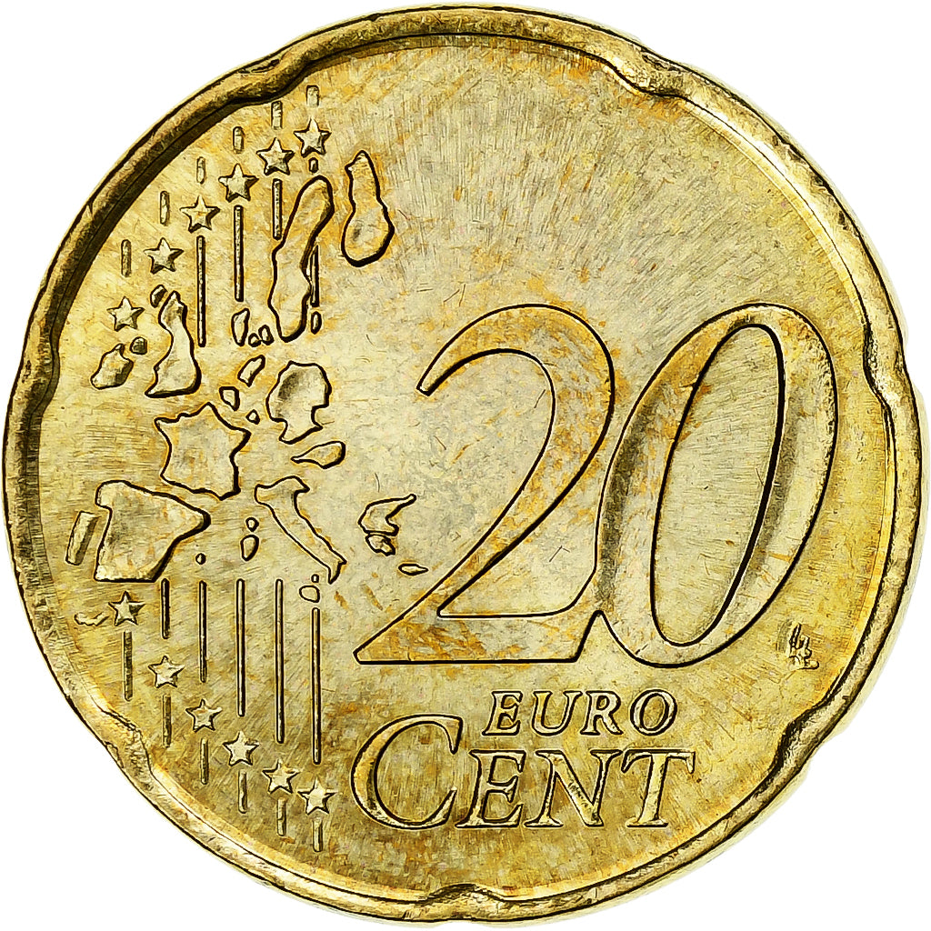 Monaco, 20 Euro Cent, Prince Rainier III, 2003, Paris, UNZ+, Messing