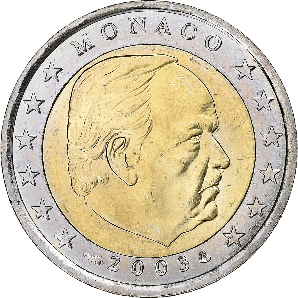 Monaco, 2 Euro, 2003, Paris, MS(63), Bimetaliczny, KM:174