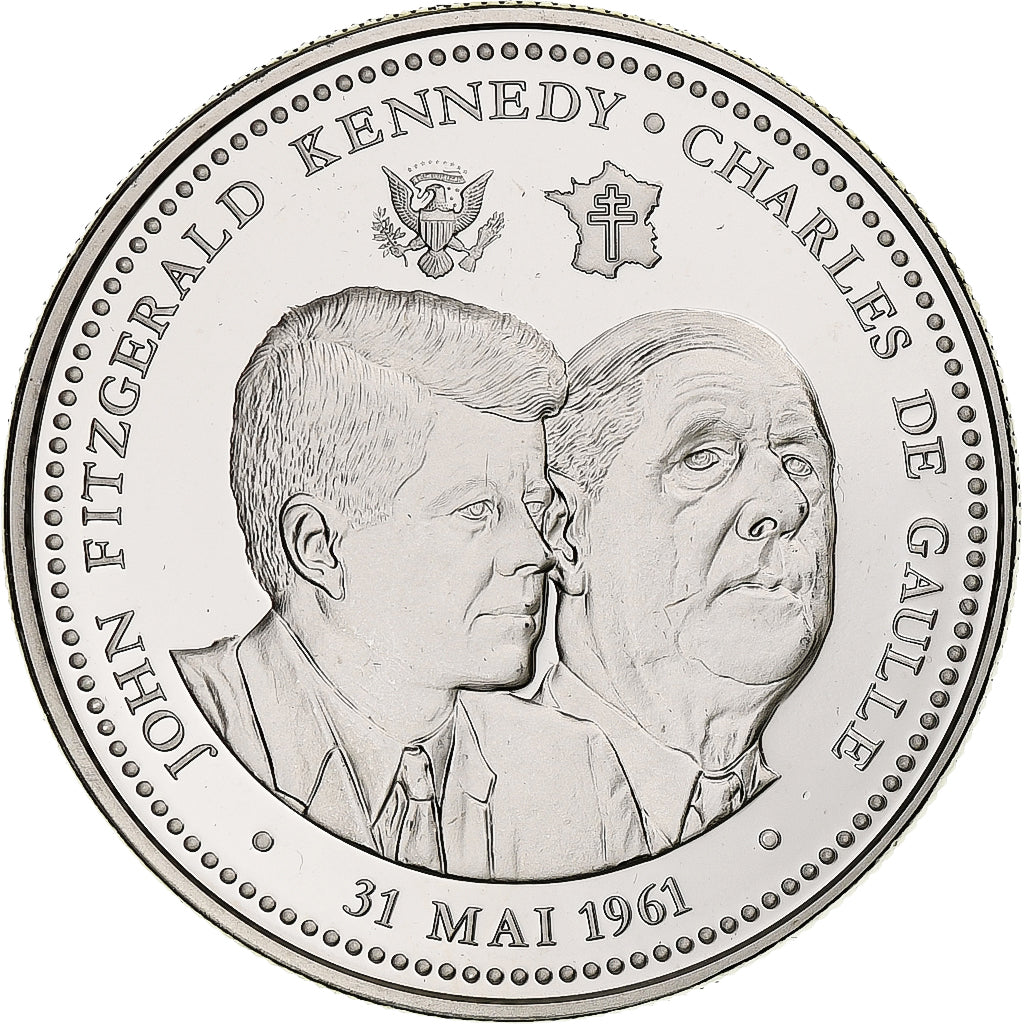 France, Médaille, Vème République, Fitzgérald Kennedy-De Gaulle, Politics