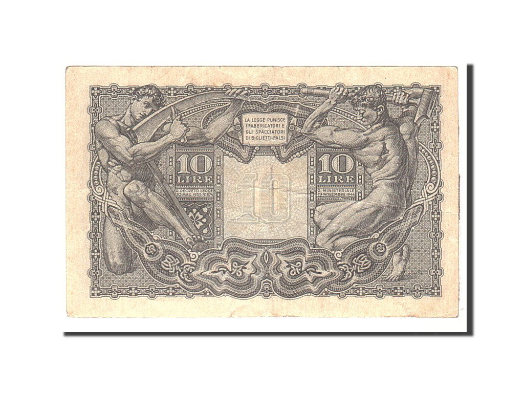 Banknote, Italy, 10 Lire, 1944, 1944-11-23, KM:32b, EF(40-45)