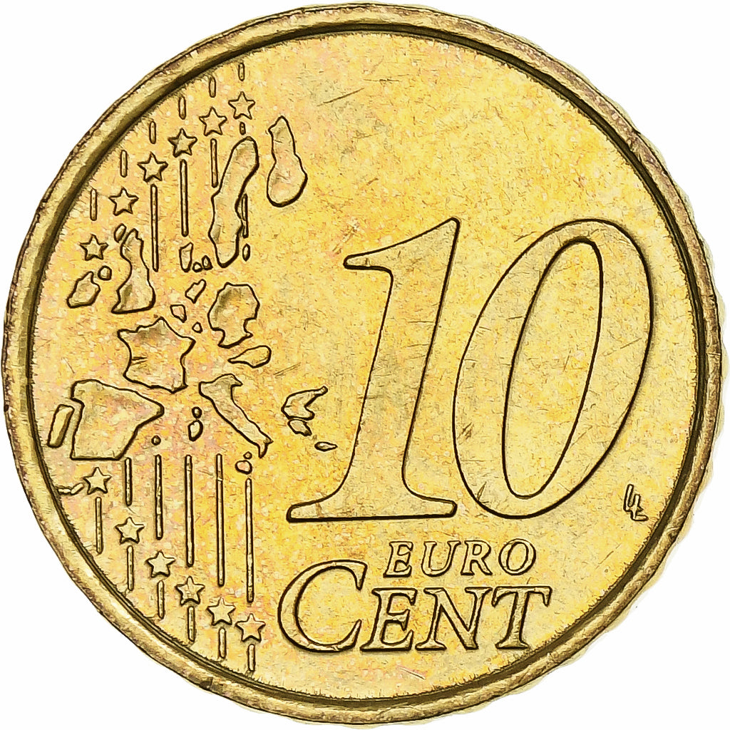 Monaco, 10 Euro Cent, 2001, Paris, VZ, Messing, KM:170