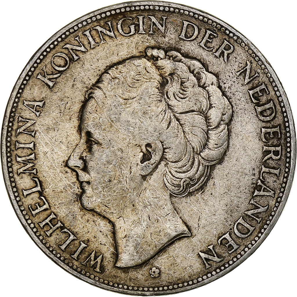 Coin, Netherlands, Wilhelmina I, 2-1/2 Gulden, 1929, VF(30-35), Silver, KM:165