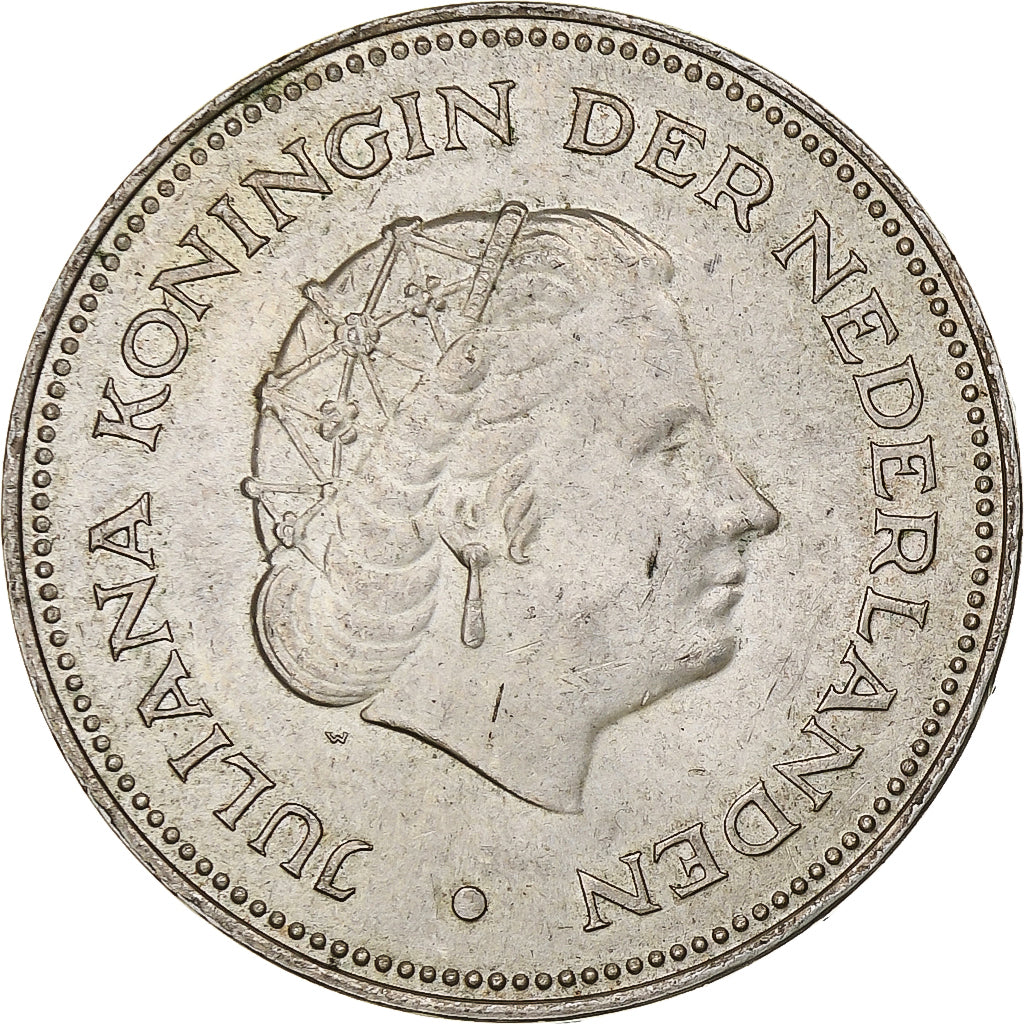 Coin, Netherlands, Juliana, 10 Gulden, 1970, Utrecht, MS(60-62), Silver, KM:195
