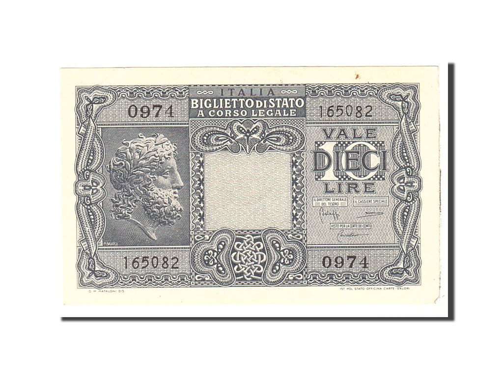 Banknote, Italy, 10 Lire, 1944, 1944-11-23, KM:32b, EF(40-45)