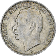 Coin, German States, BADEN, Friedrich II, 3 Mark, 1915, Karlsruhe, VF(30-35)