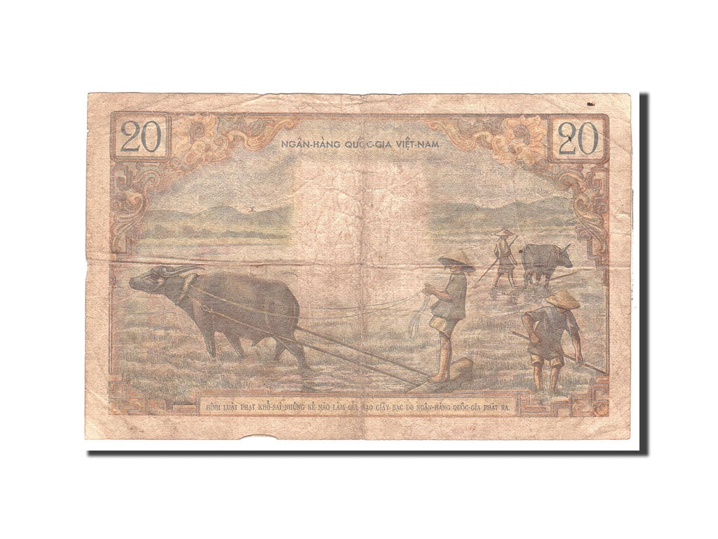 Banconote, Vietnam del Sud, 20 D<ox>ng, 1956, KM:4a, Undated, MB