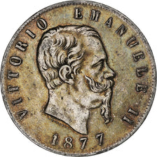 Coin, Italy, Vittorio Emanuele II, 5 Lire, 1877, Rome, VF(30-35), Silver, KM:8.4