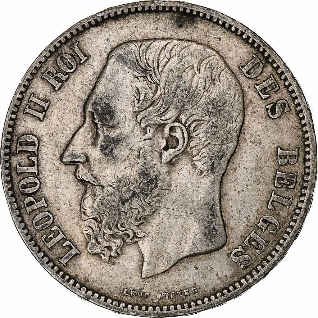 Coin, Belgium, Leopold II, 5 Francs, 5 Frank, 1868, VF(30-35), Silver, KM:24