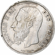 Coin, Belgium, Leopold II, 5 Francs, 5 Frank, 1869, VF(20-25), Silver, KM:24
